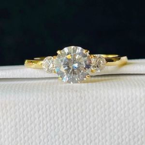 Yellow Gold Three Stone Promise RING 7